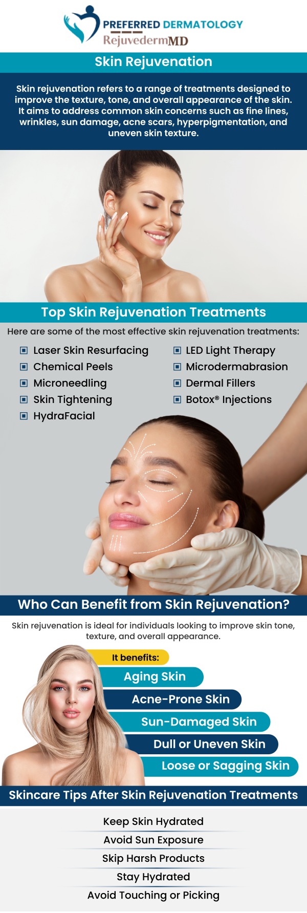 Common questions asked by patients: What is skin rejuvenation, and how does it work? How does skin rejuvenation reduce wrinkles and fine lines? How many sessions are typically needed for noticeable results? Are the results from skin rejuvenation long-lasting? For more information or to schedule an appointment, contact us today. We proudly serve patients from Allen, TX, Anna, TX, Celina, TX, Denton, TX, Forney, TX, Greenville, TX, Lewisville, TX, McKinney, TX, Rockwall, TX, Sherman, TX, Sulphur Springs, TX, and Waxahachie, TX, and surrounding areas.