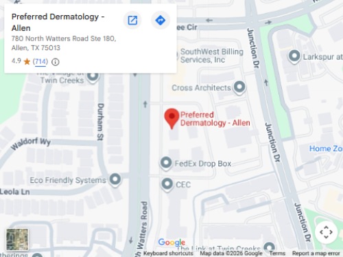Get Directions to Preferred Dermatology in Allen, TX