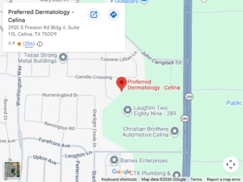 Get Directions to Preferred Dermatology in Celina, TX