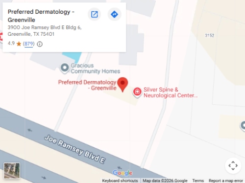 Get Directions to Preferred Dermatology in Greenville, TX