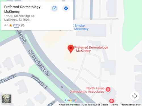 Get Directions to Preferred Dermatology in McKinney, TX